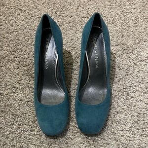 Stuart Weitzman Turquoise Suede Heels